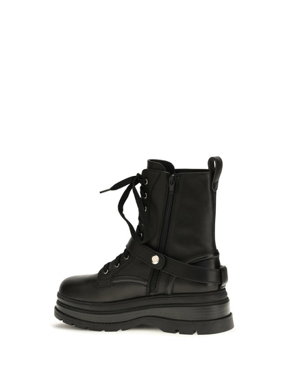 Pinko Eva lace-up leather ankle Boots - Black