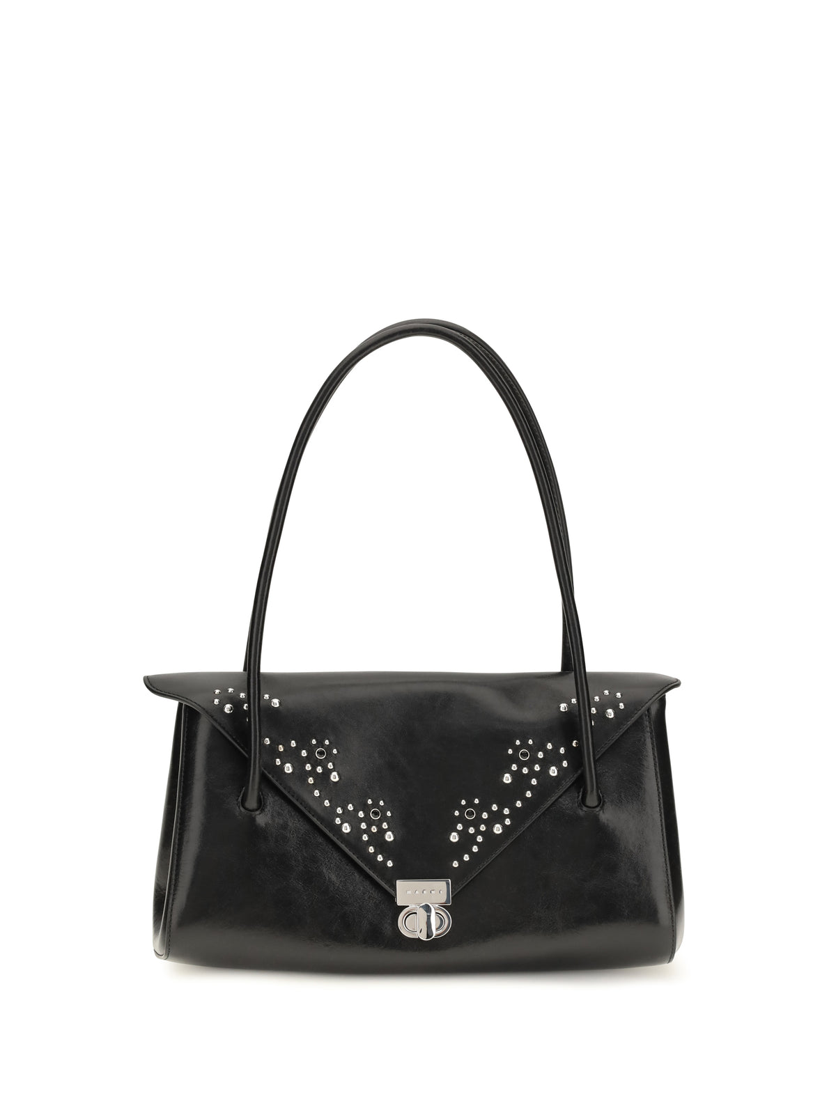 Marni Milanetto studded leather Shoulder Bag - Black