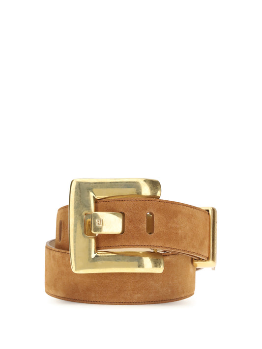 BALMAIN Anthem Belt in suede leather
