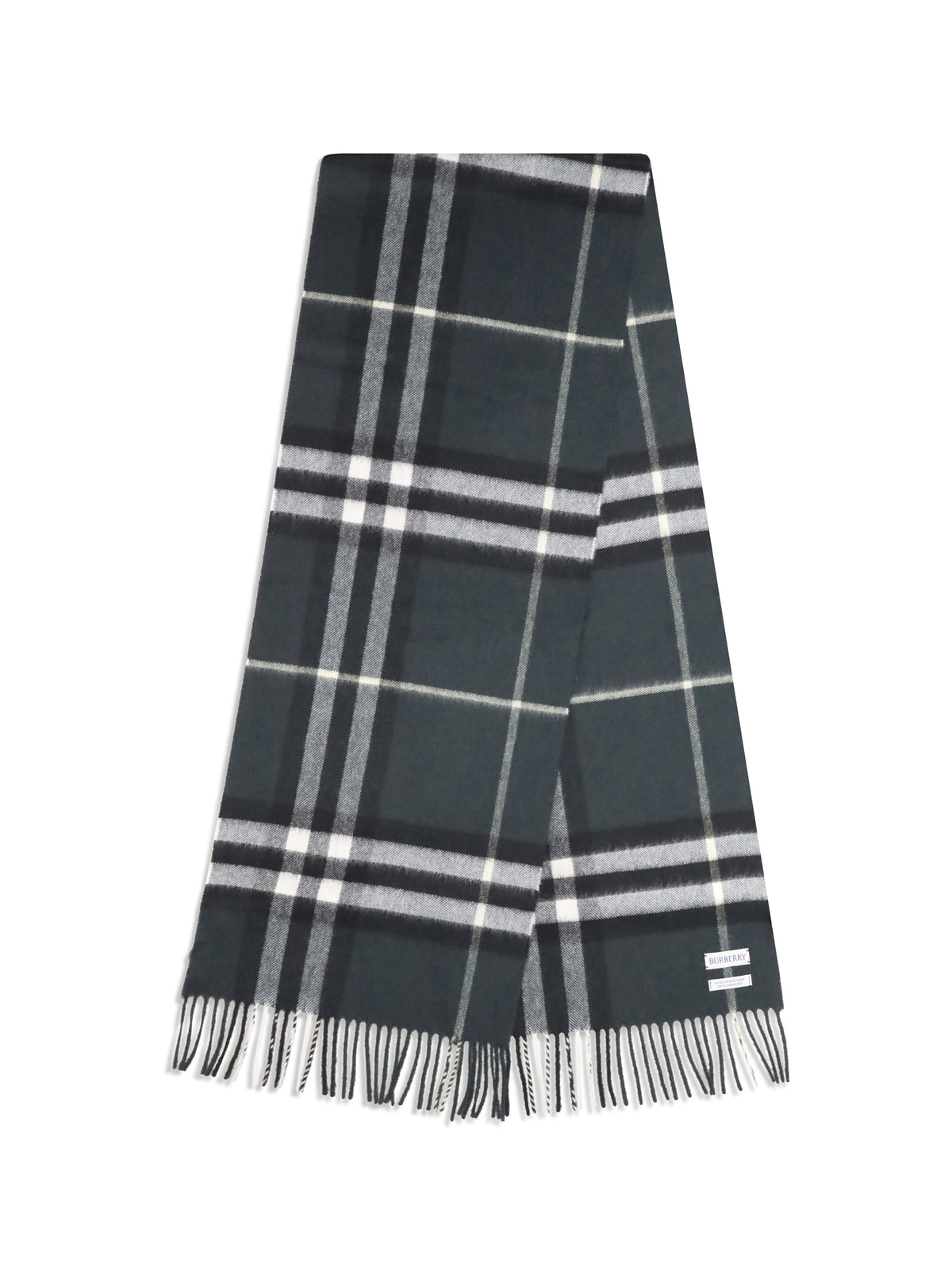 Burberry Cashmere Check Scarf - Anchor Green