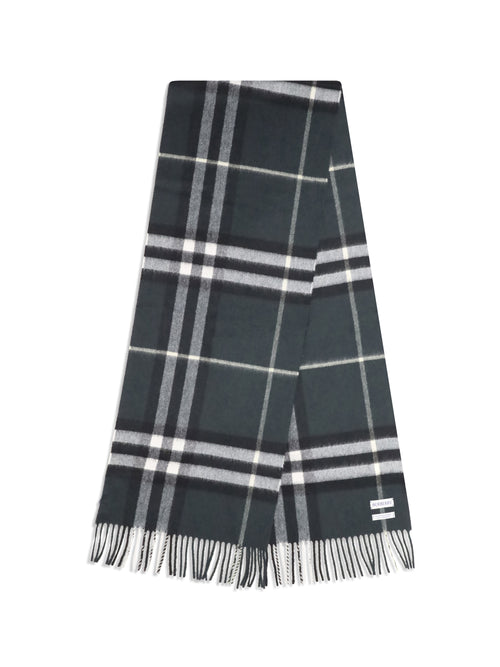 Burberry Cashmere Check Scarf - Anchor Green