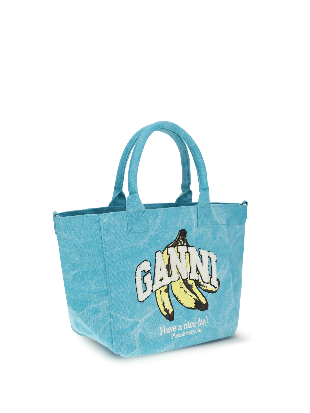Ganni Banana print Tote Bag - Blue Curacao