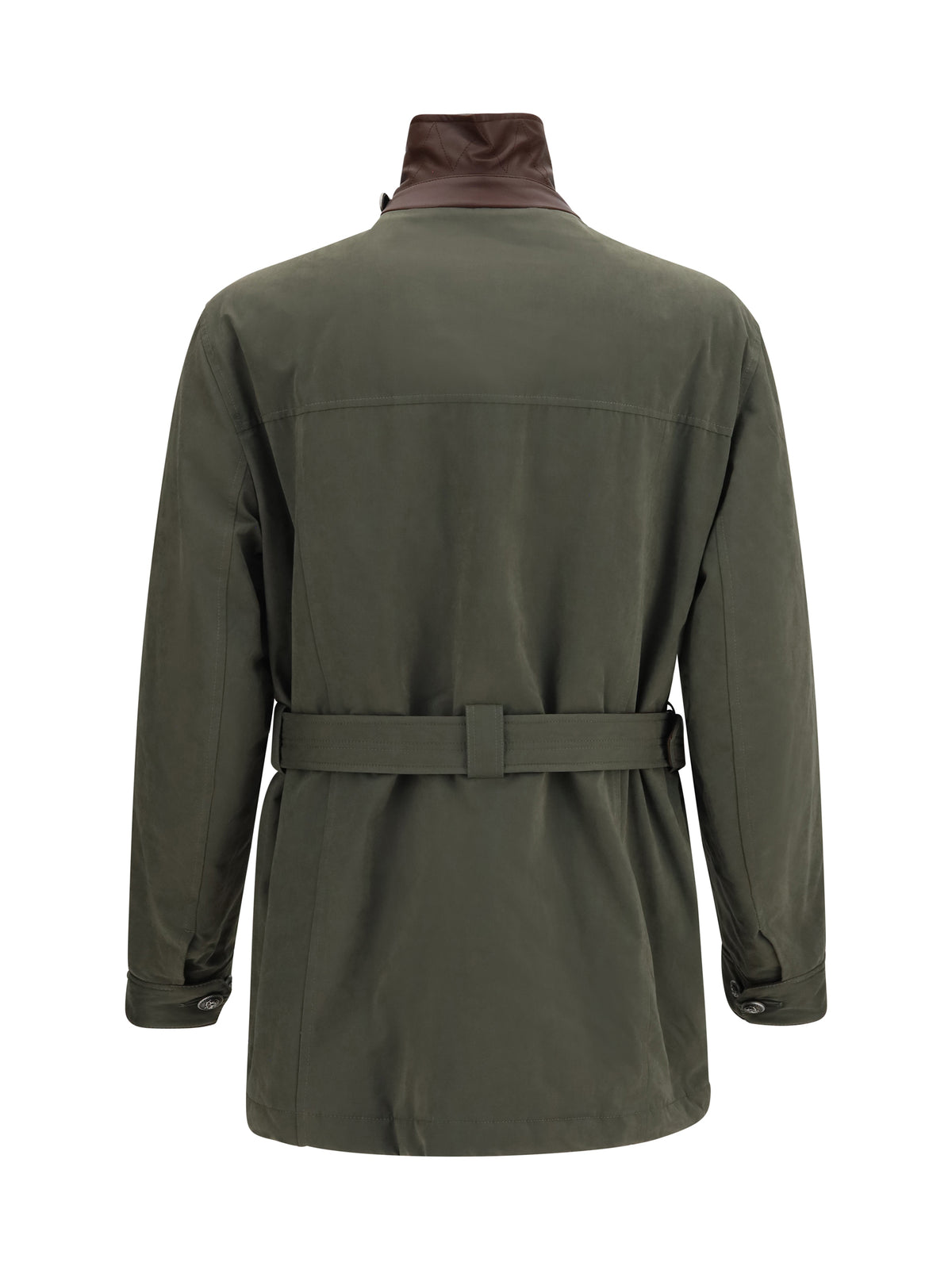 Brunello Cucinelli Belted waterproof Jacket - Military Green