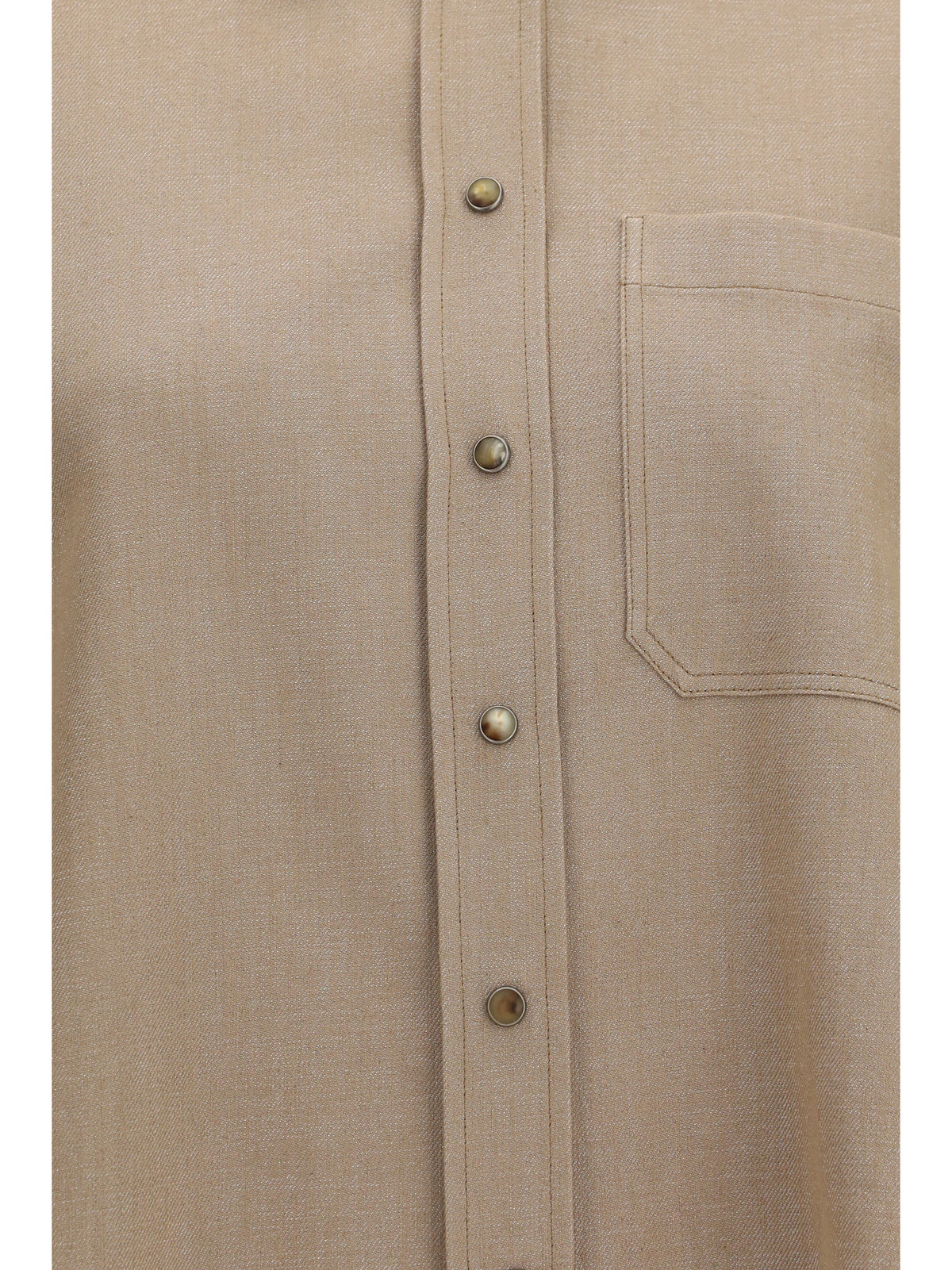 Brunello Cucinelli No Fade Sparkling denim Shirt with Shiny Collar - Coloniale/Silver