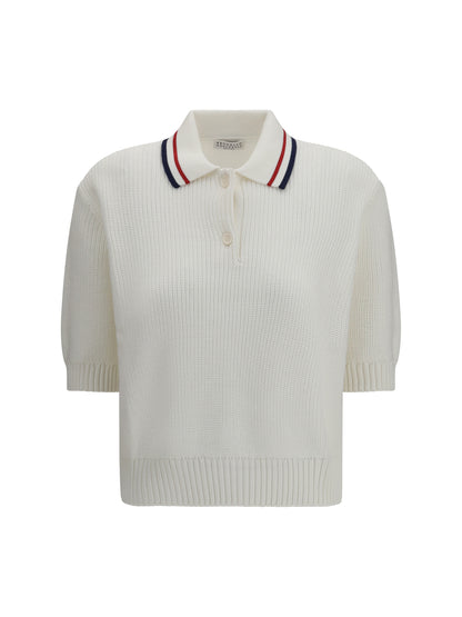 BRUNELLO CUCINELLI Polo in cotton English rib knit