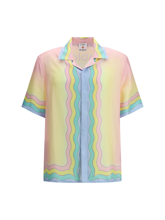 CASABLANCA All-over monogram jacquard pattern polo Shirt