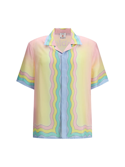 CASABLANCA All-over monogram jacquard pattern polo Shirt