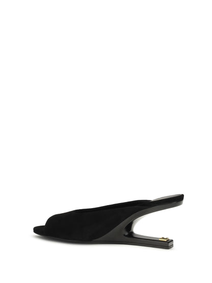 BALMAIN Suede open-toe Mules
