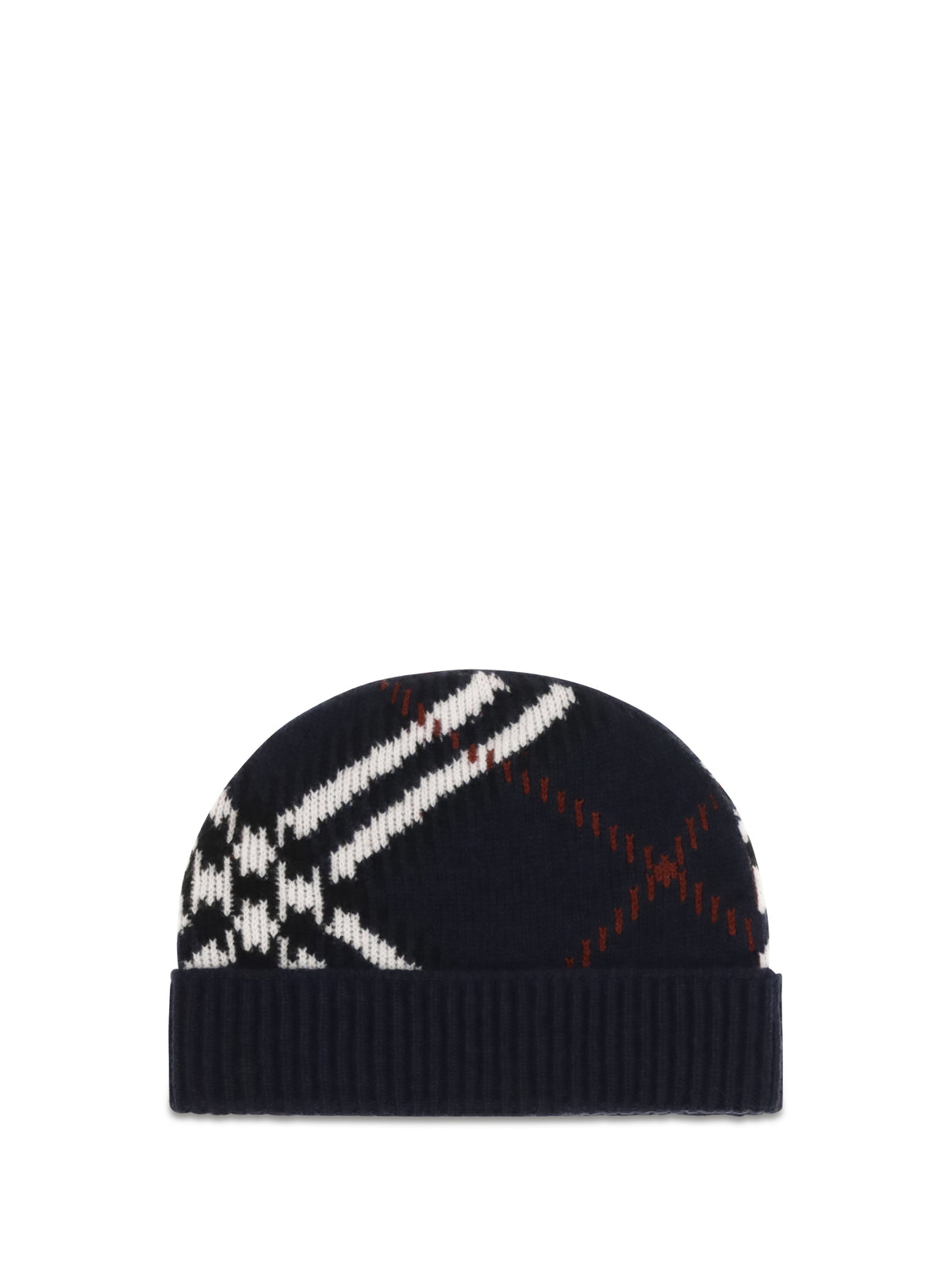 Burberry Check cashmere-blend Beanie - Ink Blue