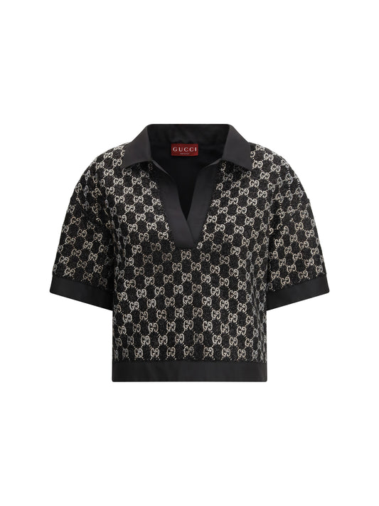 GUCCI Wool lamé tweed Top