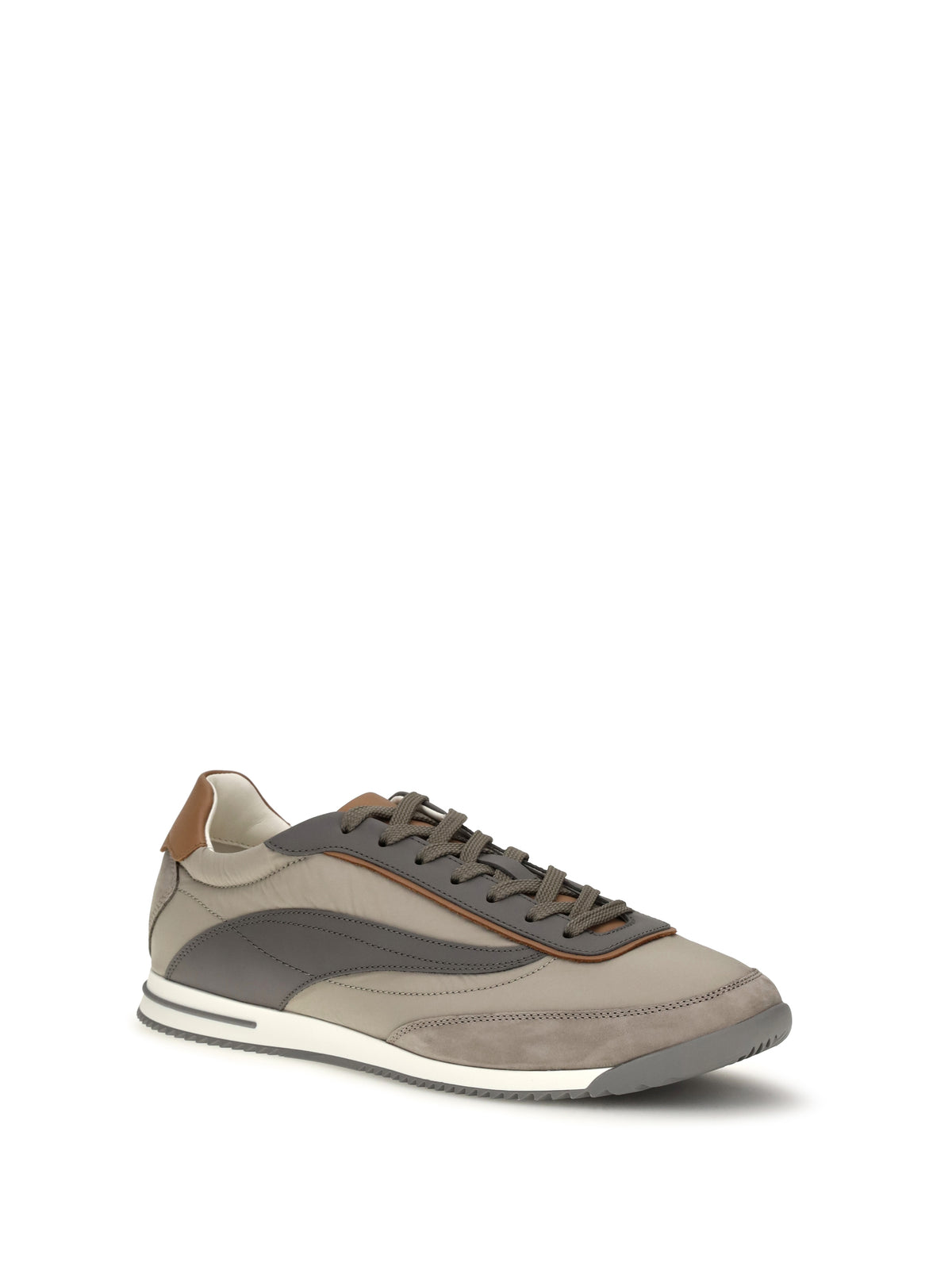 Brunello Cucinelli Lace-up suede Sneakers - Kaky+Stone+Piombo+Cuoio