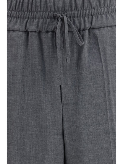 Ami Paris Wool Pants with elasticated waist - Gris Charcoal