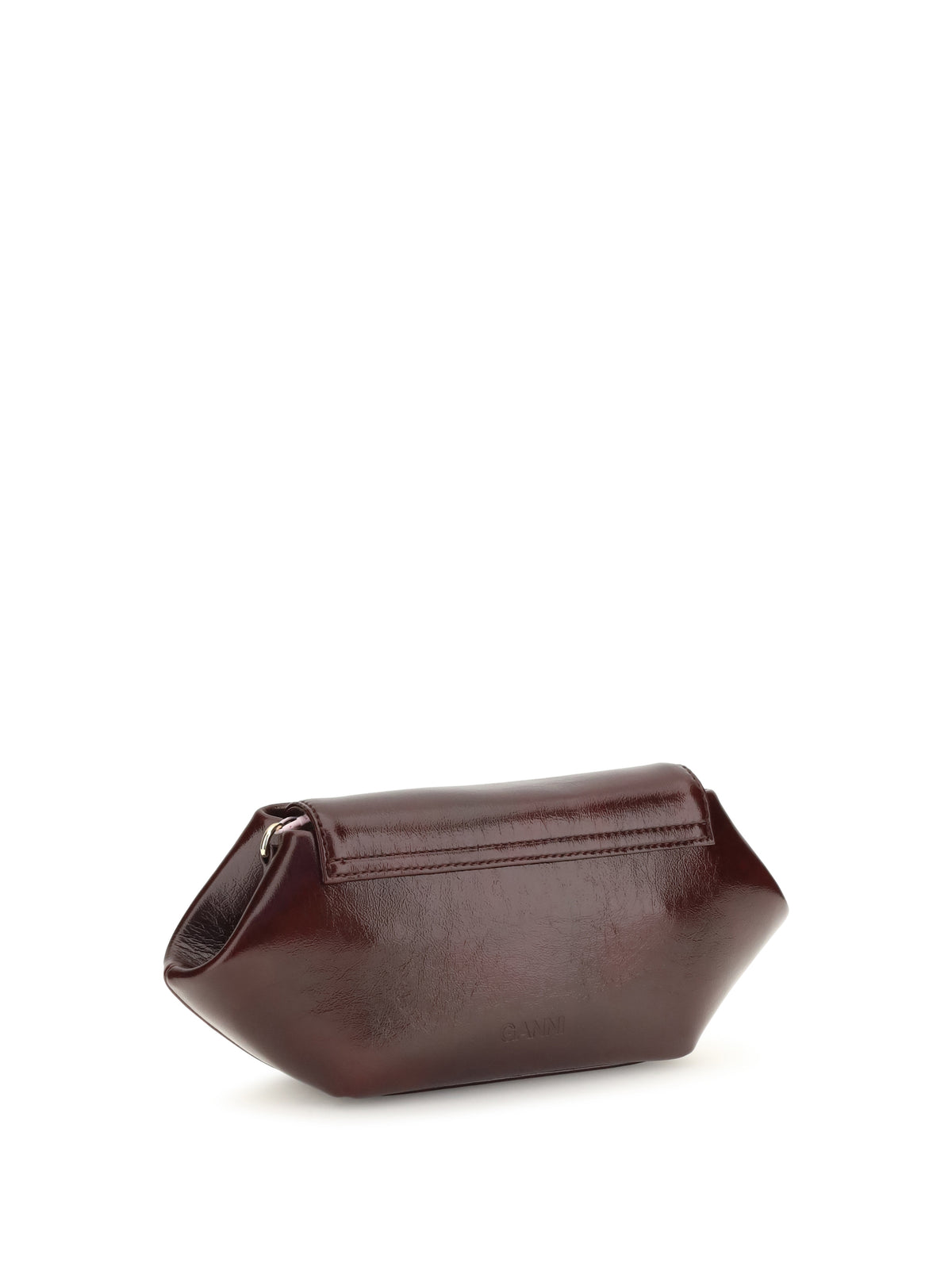 Ganni Bou East/West Crossbody Bag - Burgundy
