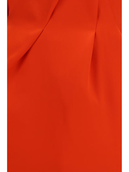 Magda Butrym Silk Mini Skirt with ruffled waist - Red
