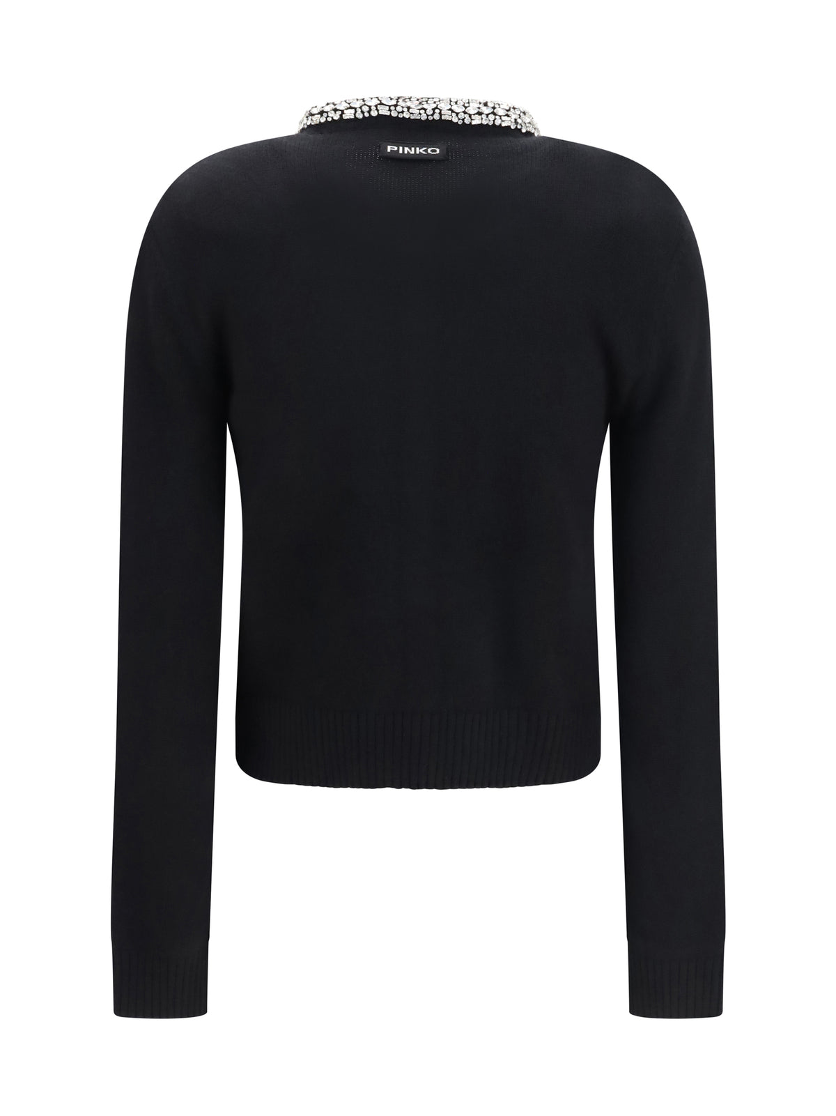 Pinko Colonia Cardigan with jewel collar - Black Limousine