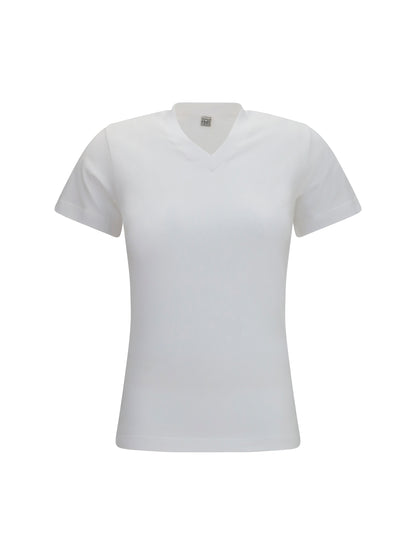 Toteme V-neck cotton jersey T-shirt - Optic White
