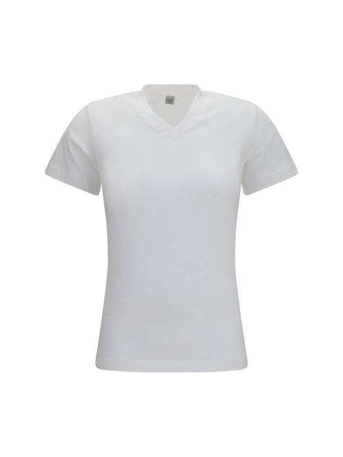 Toteme V-neck cotton jersey T-shirt - Optic White