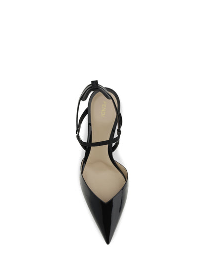 Fendi Patent leather Colibrì Slingback Pumps - Black