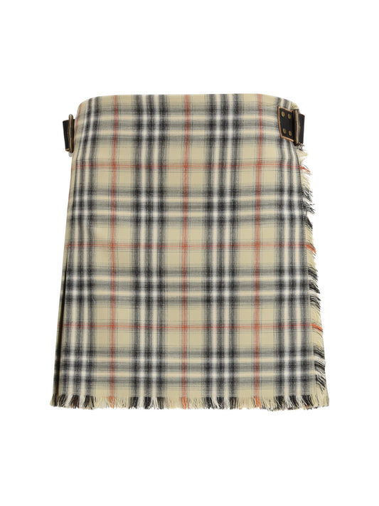 BURBERRY Check wool mini Skirt