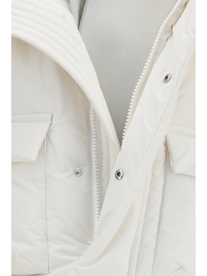 Sacai Double padded Jacket with zip closure - Off White×Ecru