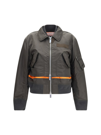 Sacai Double-zip nylon Jacket - D/Khaki