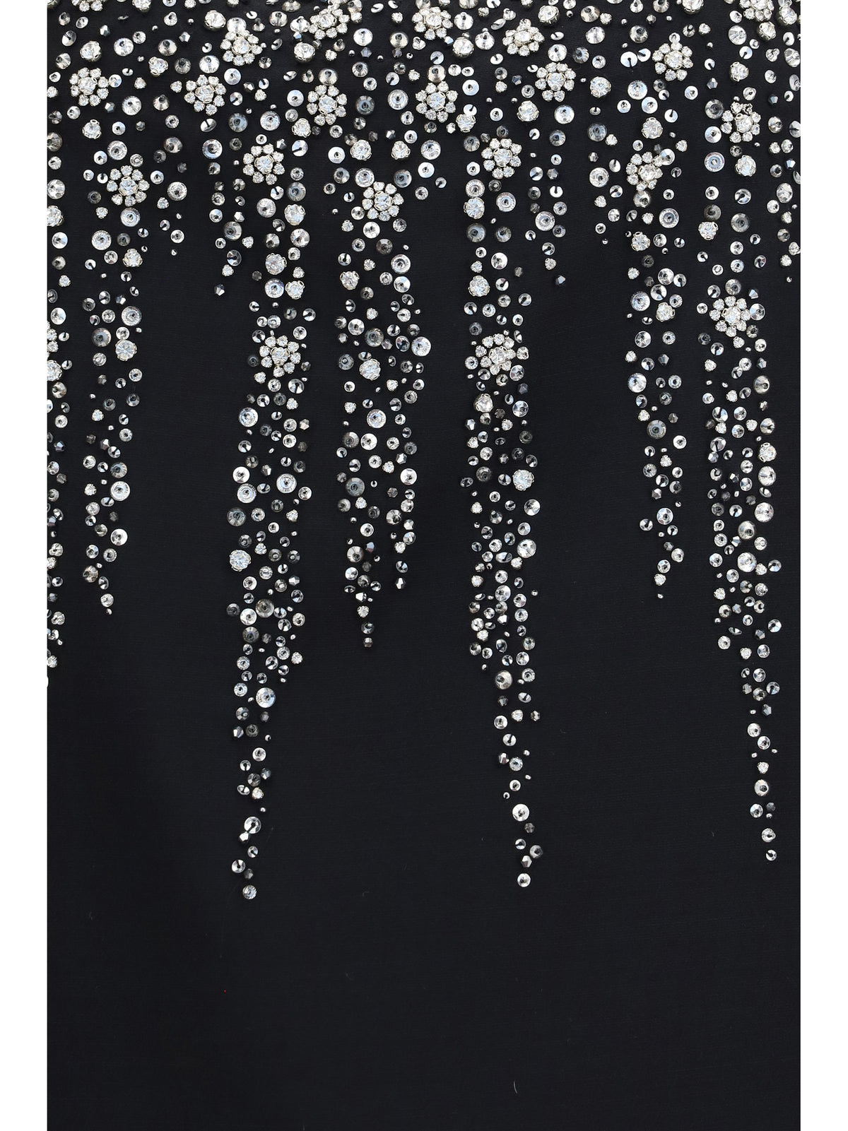 Valentino Embroidered crepe mini Dress with jewel details - Black/Silver