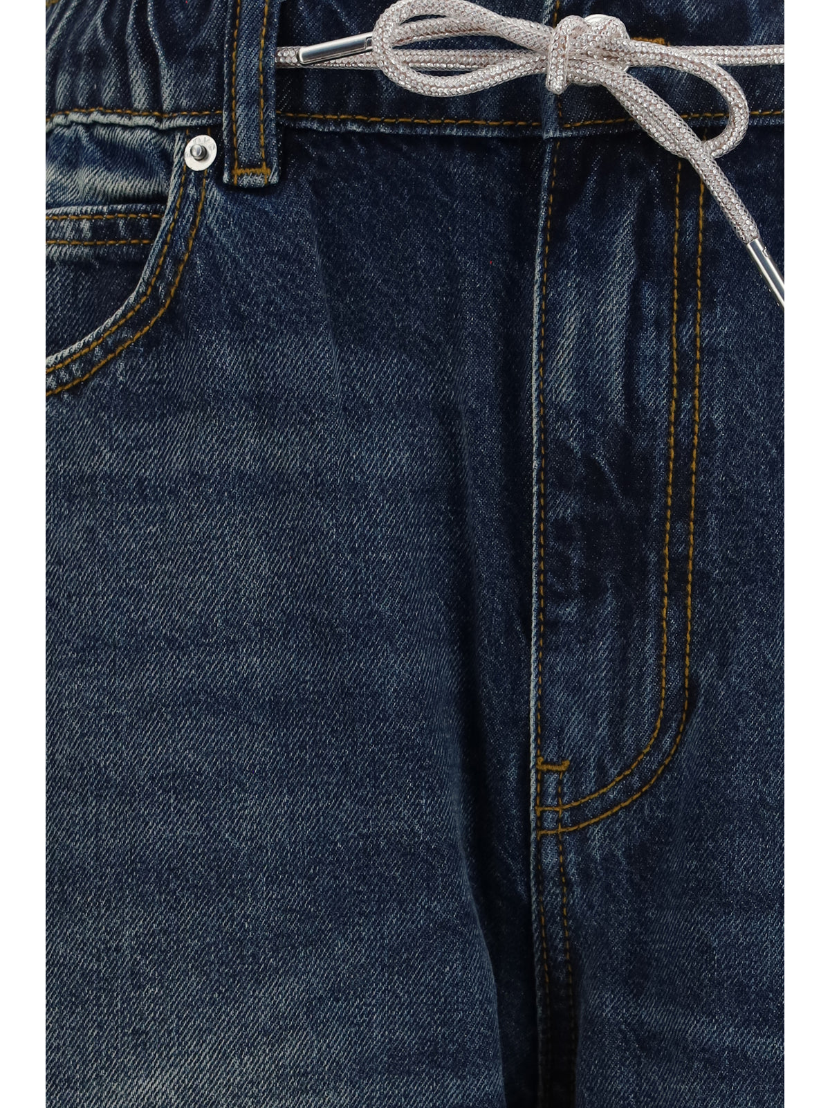 Alexander Wang Balloon Jogger Pants with Crystal Drawstring - Aged Dark Blue