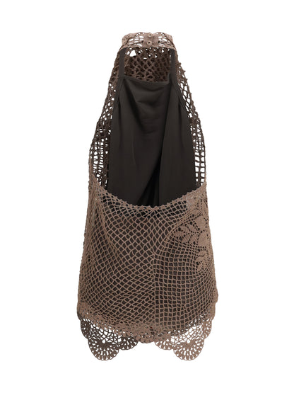 Magda Butrym Crochet lace high-neck Top - Brown