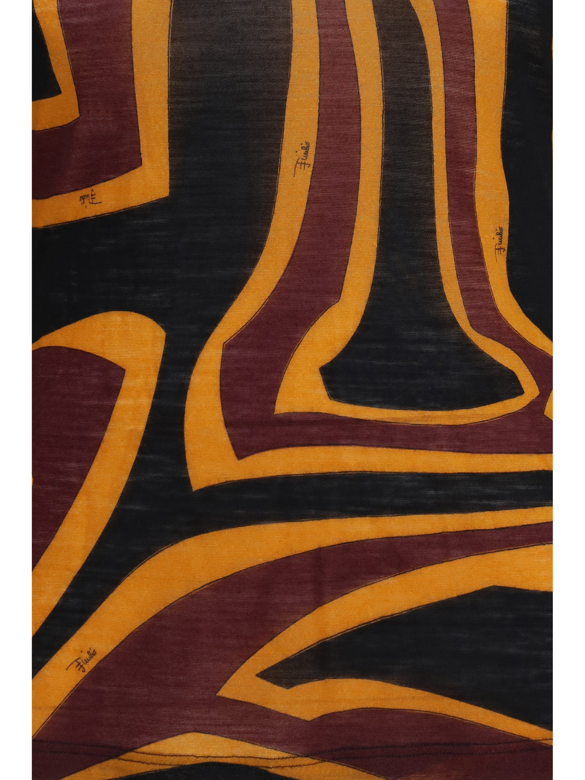 Pucci Fiammato Wool Jersey Top - Burgundy Gold