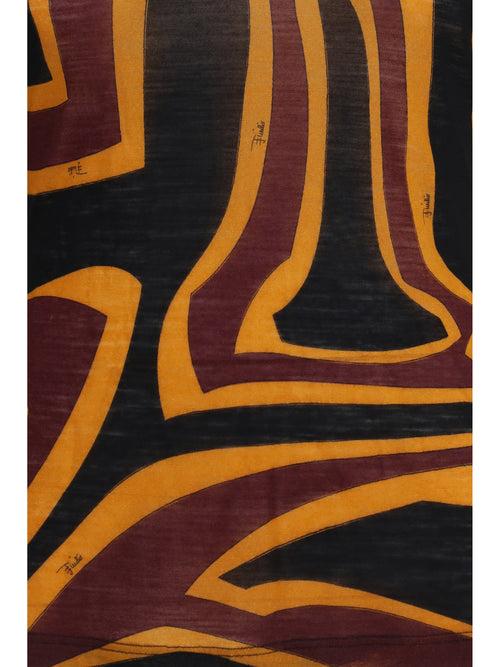 Pucci Fiammato Wool Jersey Top - Burgundy Gold
