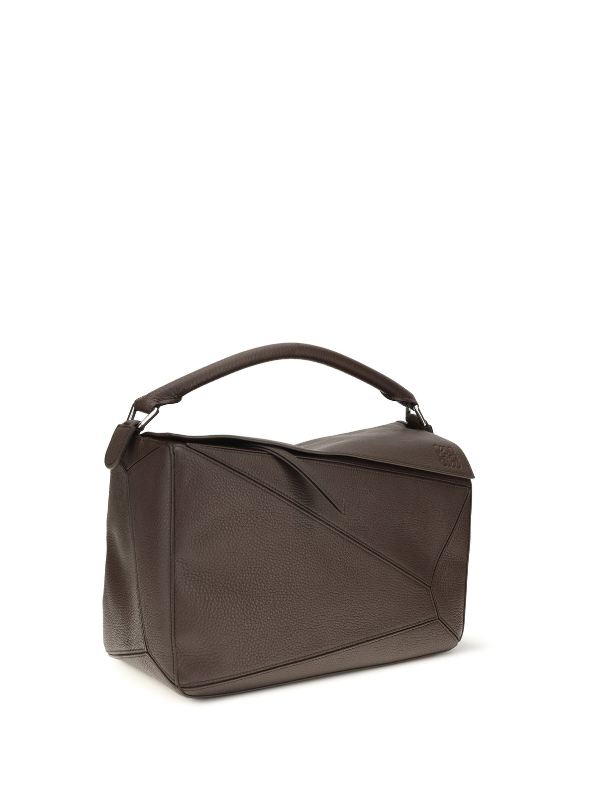 Loewe Large Puzzle Handbag in garnet calfskin - Chocolate