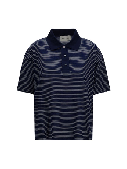 AMI PARIS Cotton Striped Ami de Coeur Polo