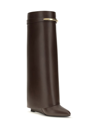 Givenchy Leather Shark Boots - Ebony Brown