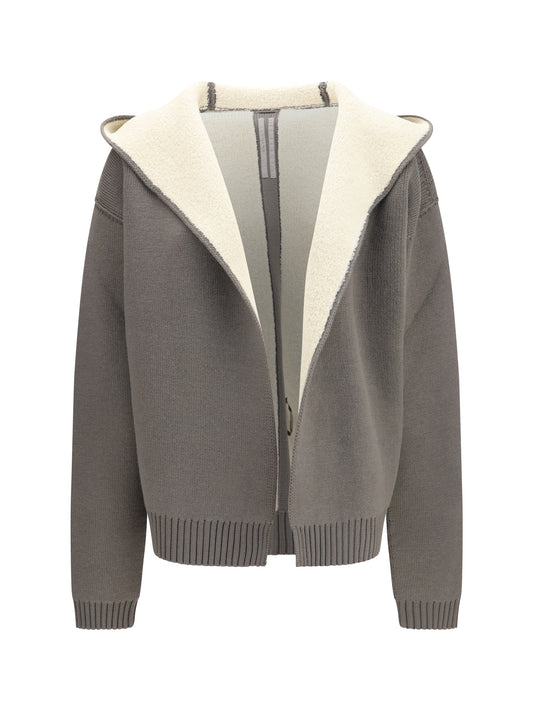 Rick Owens Hoodie Robe Sweater - Dust/Natural