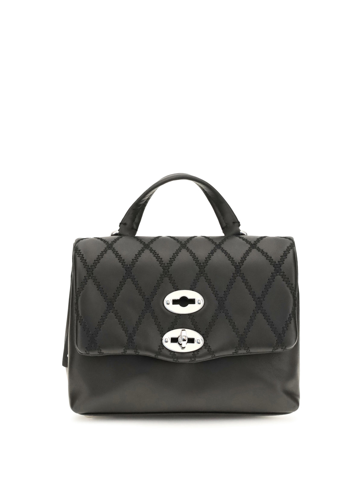 Zanellato Mini Postina Tramè leather Top Handle Bag - Black Riso Venere