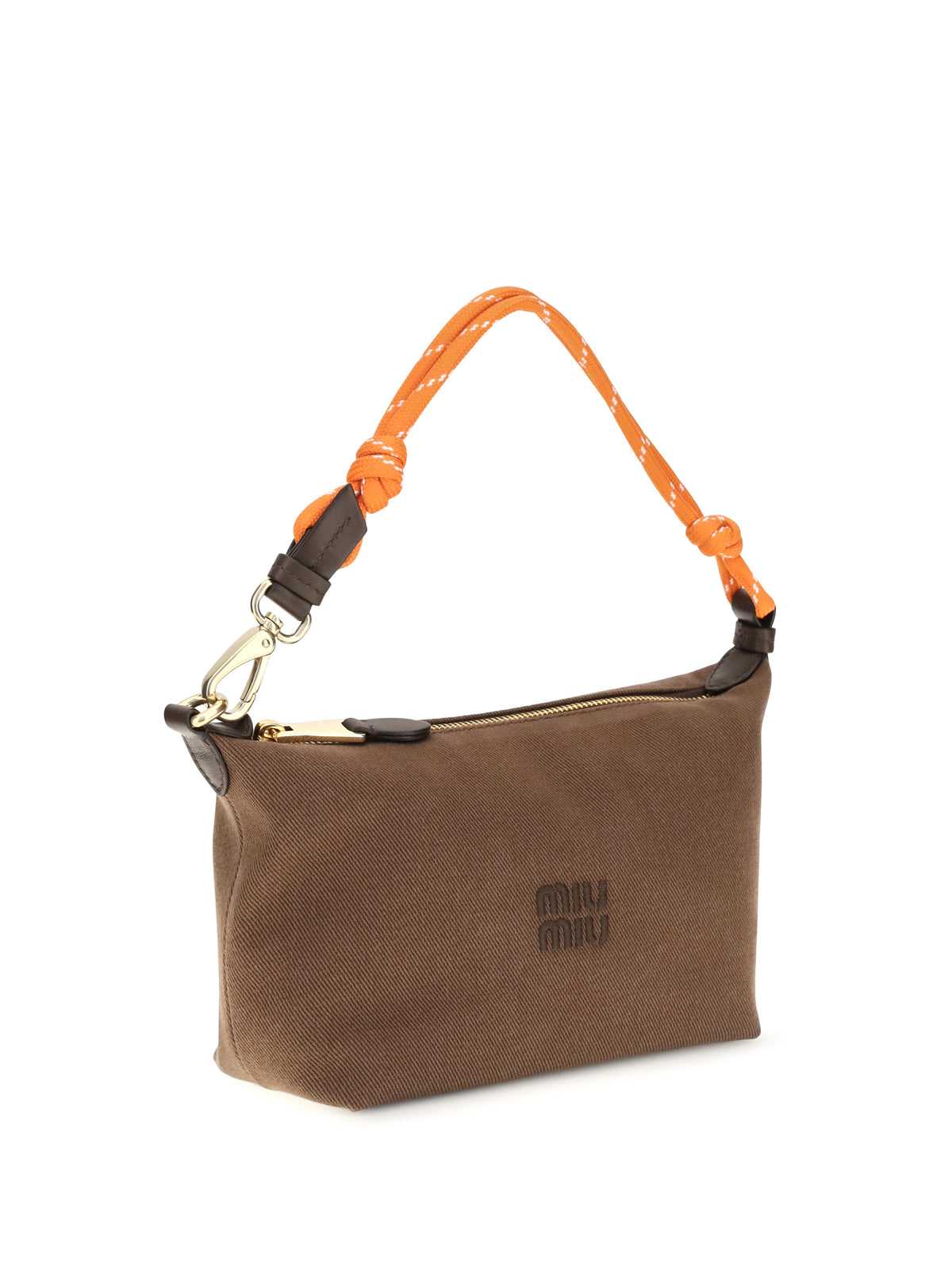 Miu Miu Cotton Shoulder Bag - Cacao+Arancio