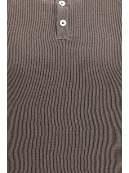 BRUNELLO CUCINELLI Long-sleeve knit Polo Shirt