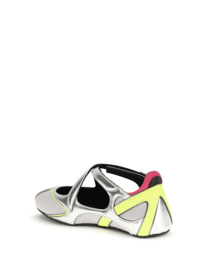 The Attico Floor 01 Ballerinas - Holographic Silver