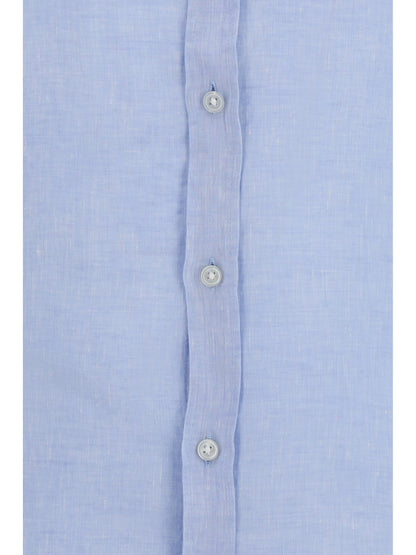 Hugo Boss Black Regular-fit linen Shirt - Light/Pastel Blue