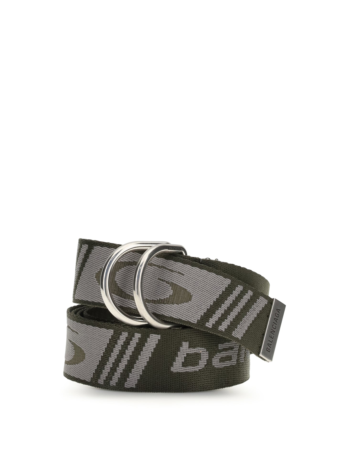 BALENCIAGA D Ring Belt in jacquard canvas