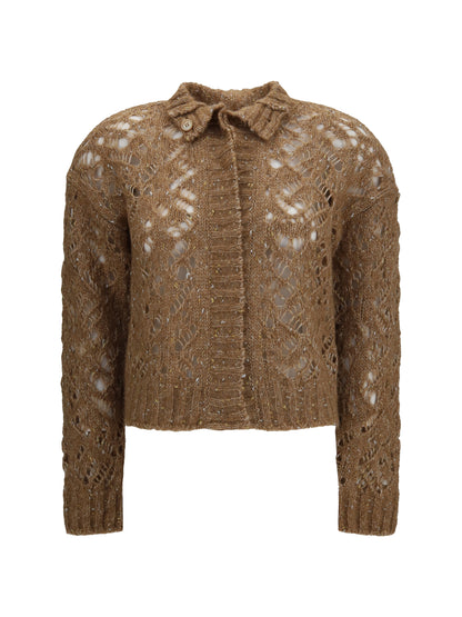 Max Mara Studio Quarto openwork Cardigan - Grey