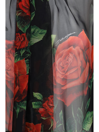 Dolce & Gabbana Rose print chiffon Blouse - Rose Rosse F.Nero