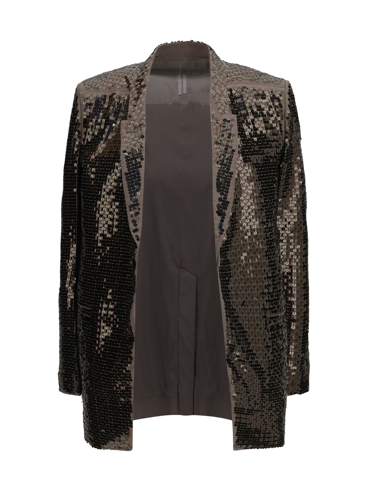 Rick Owens Concordian embroidered single-breasted Jacket - Dust/Bronze