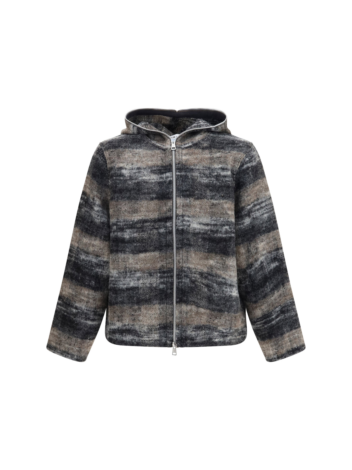 Our Legacy Hooded checked knit Sweatshirt - Night Woods