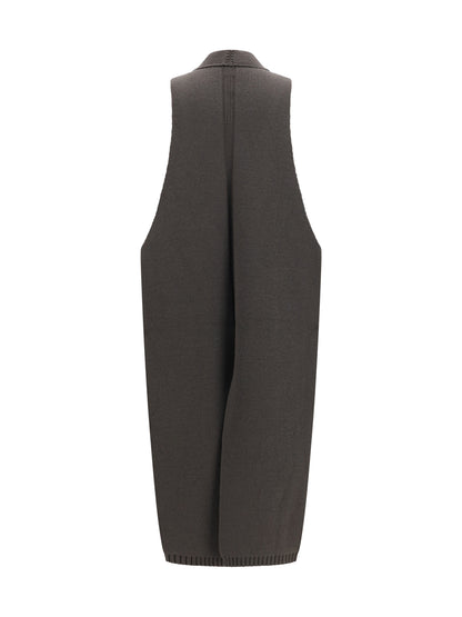 Rick Owens Long wool and shearling Vest - Dust/Natural