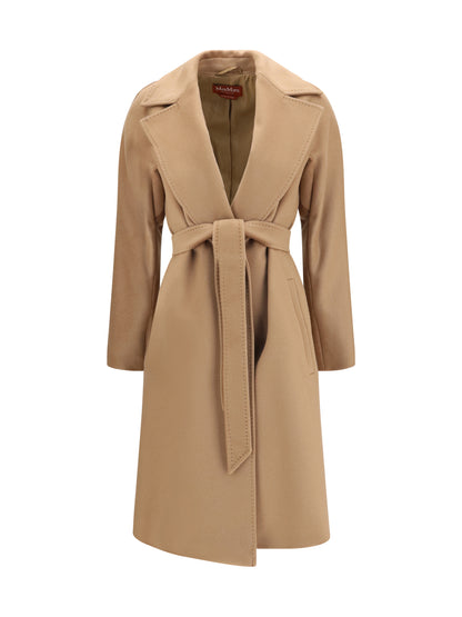 Max Mara Studio Wool Coat with peak lapels - Camel