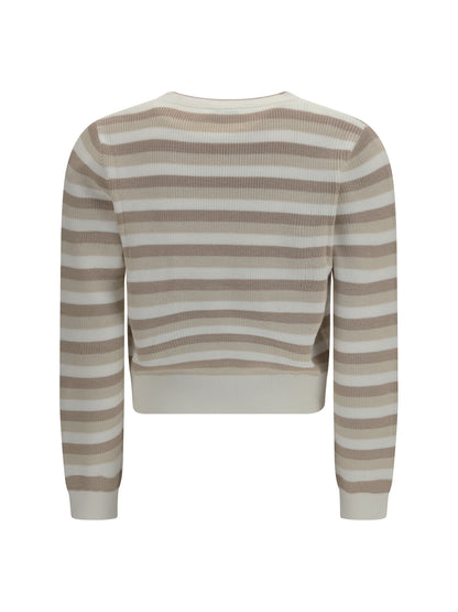 BRUNELLO CUCINELLI Ribbed striped cotton Sweater