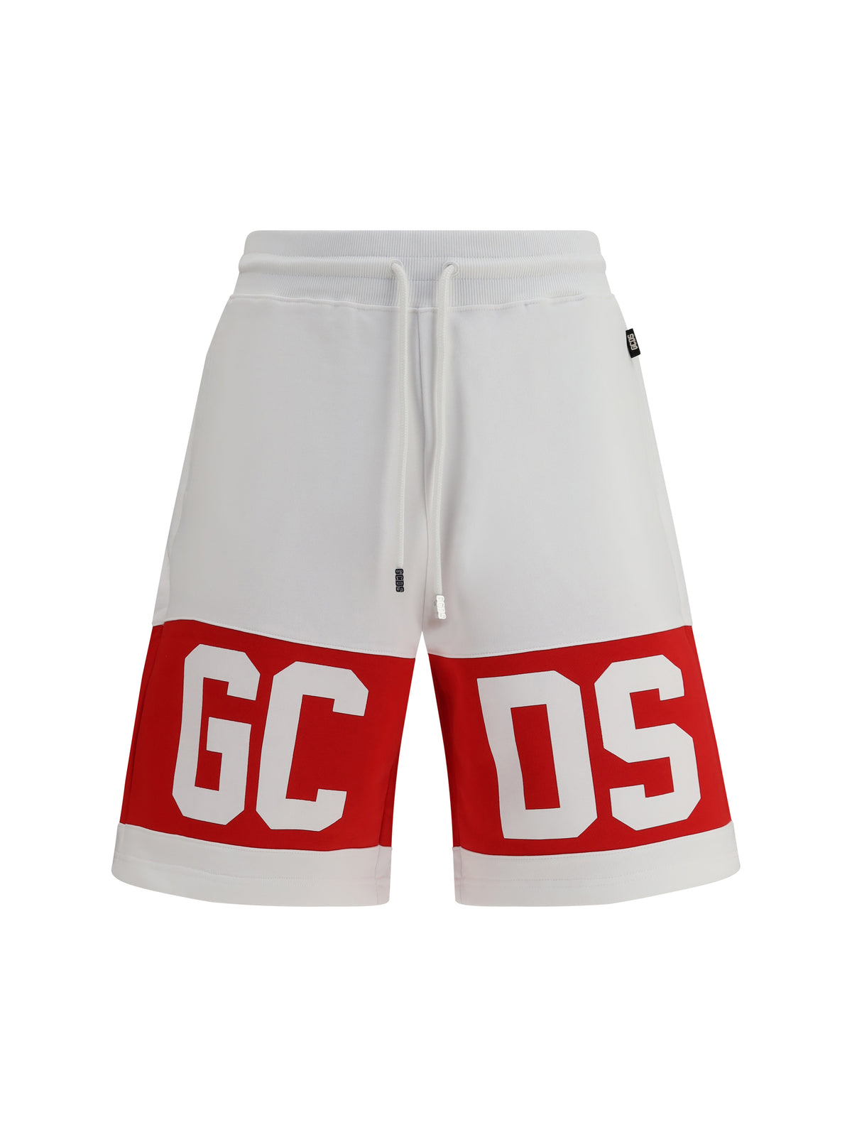 GCDS Band Logo Sweat Shorts - Optic White/Red