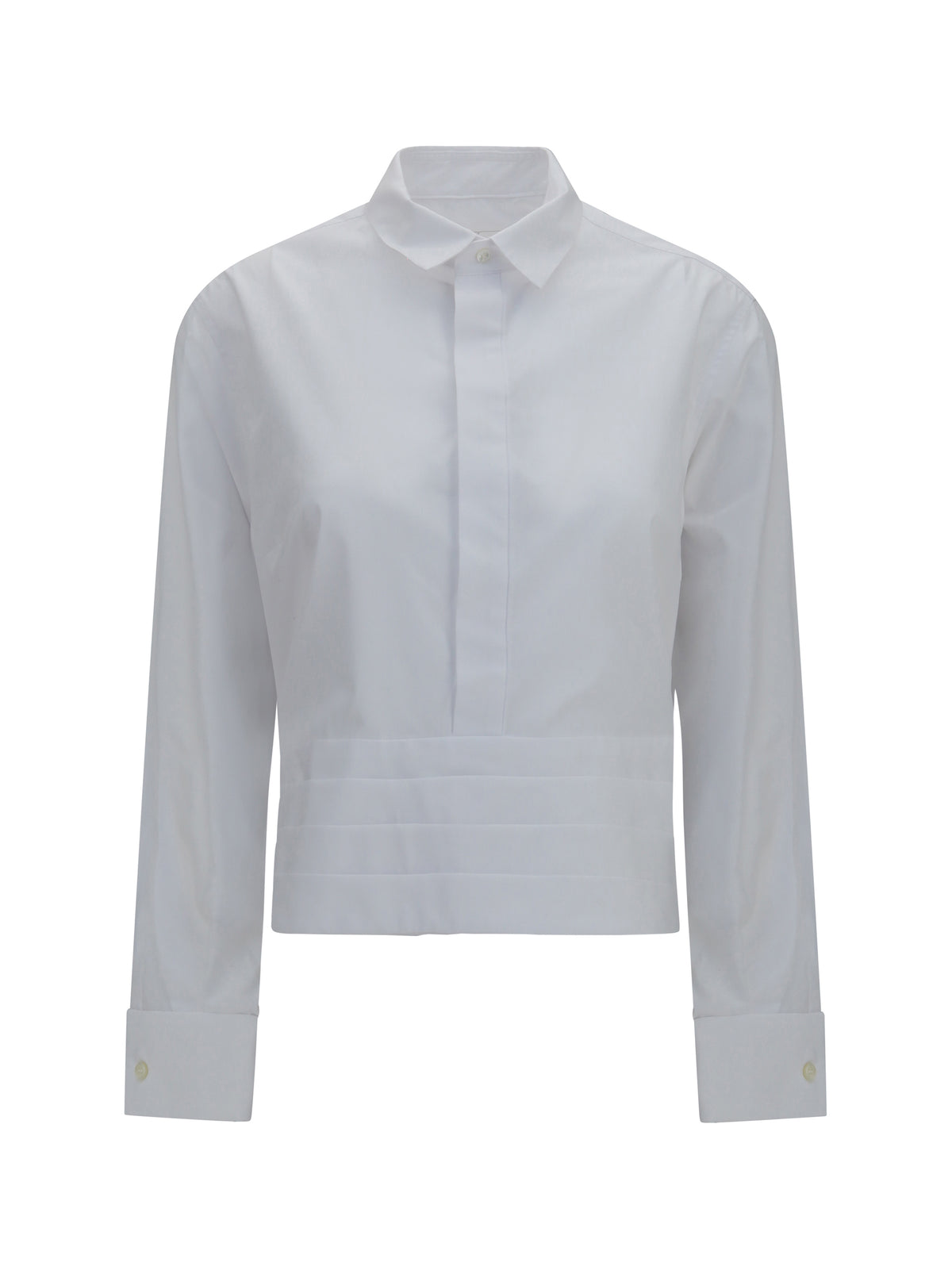 Sacai Cotton poplin Shirt with belt - Off White