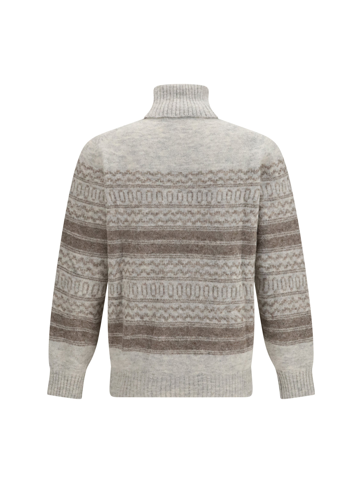 Brunello Cucinelli Fair Isle knit turtleneck Sweater - Fog
